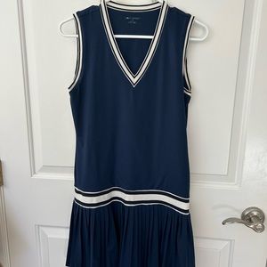 Tory Burch Tech Knit V Neck Navy Dress size medium